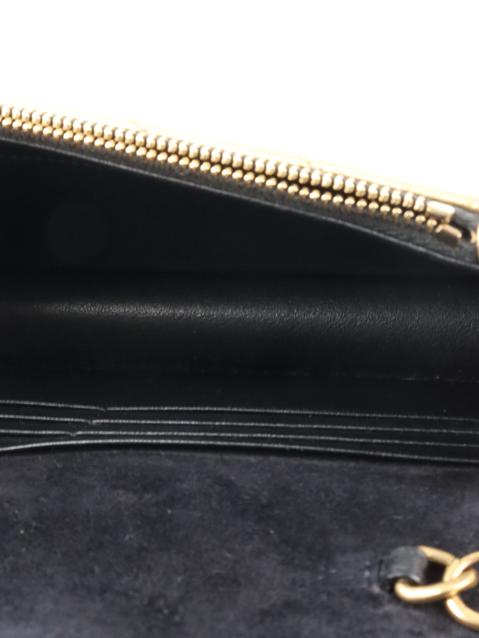 Saint Laurent Cassandra Matelasse Gold Envelope Chain Wallet.