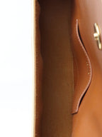 Celine White/Tan Triomphe Tabou Clutch with Strap