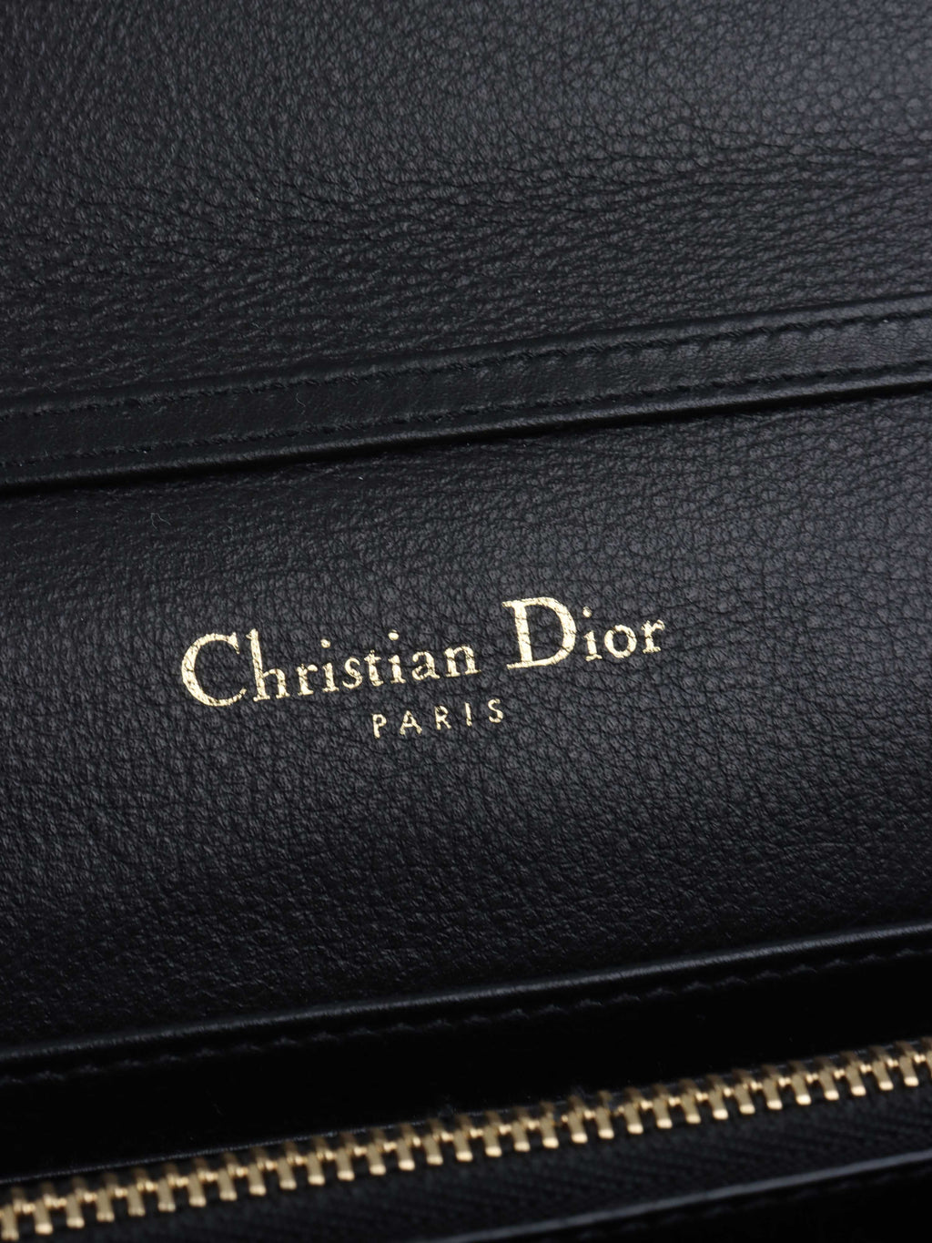 Dior Black Patent Leather 30 Montaigne Chain Clutch.
