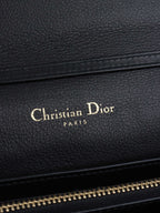 Dior Black Patent Leather 30 Montaigne Chain Clutch.