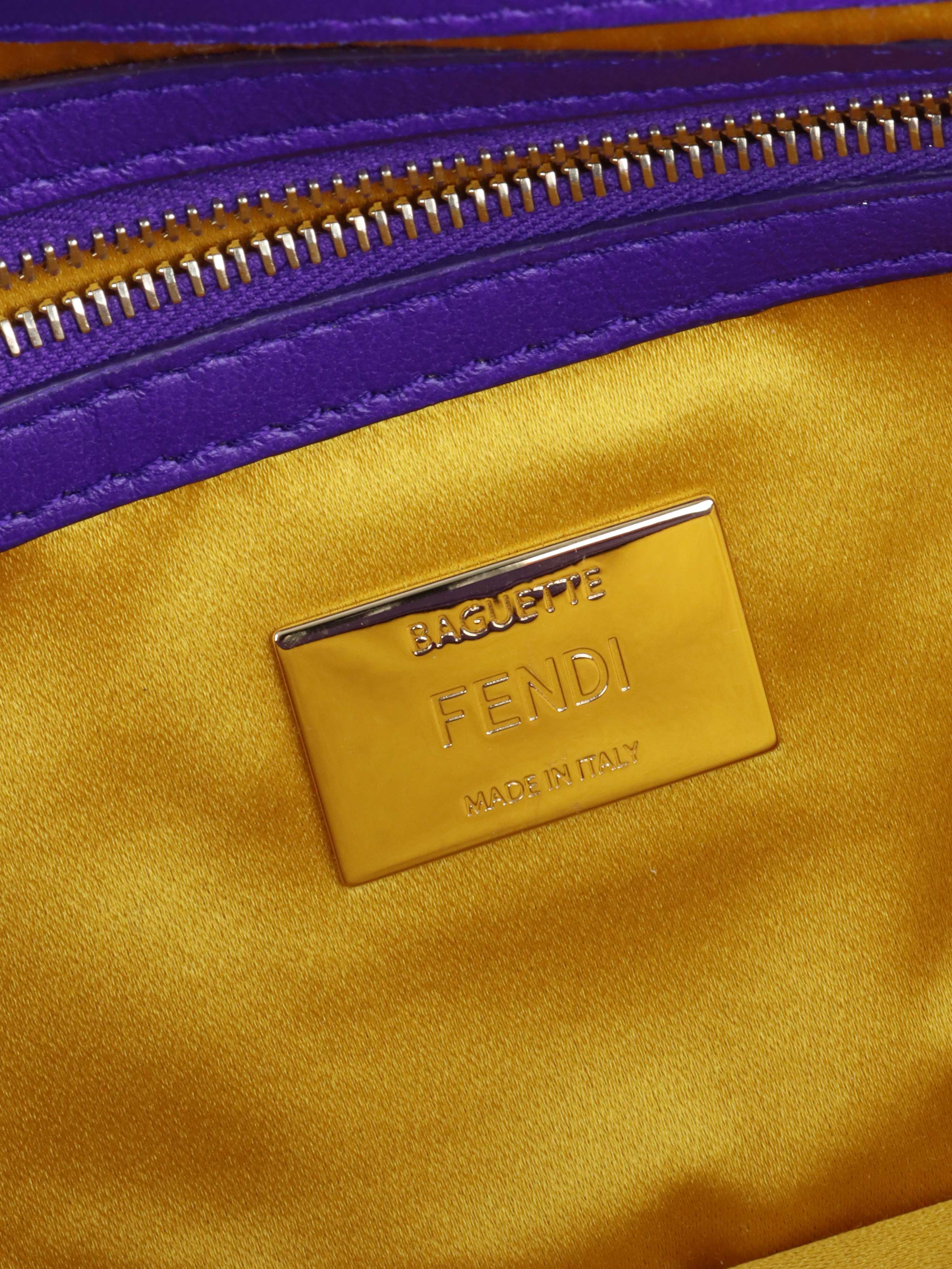 Fendi Purple Sequinned Baguette Bag.