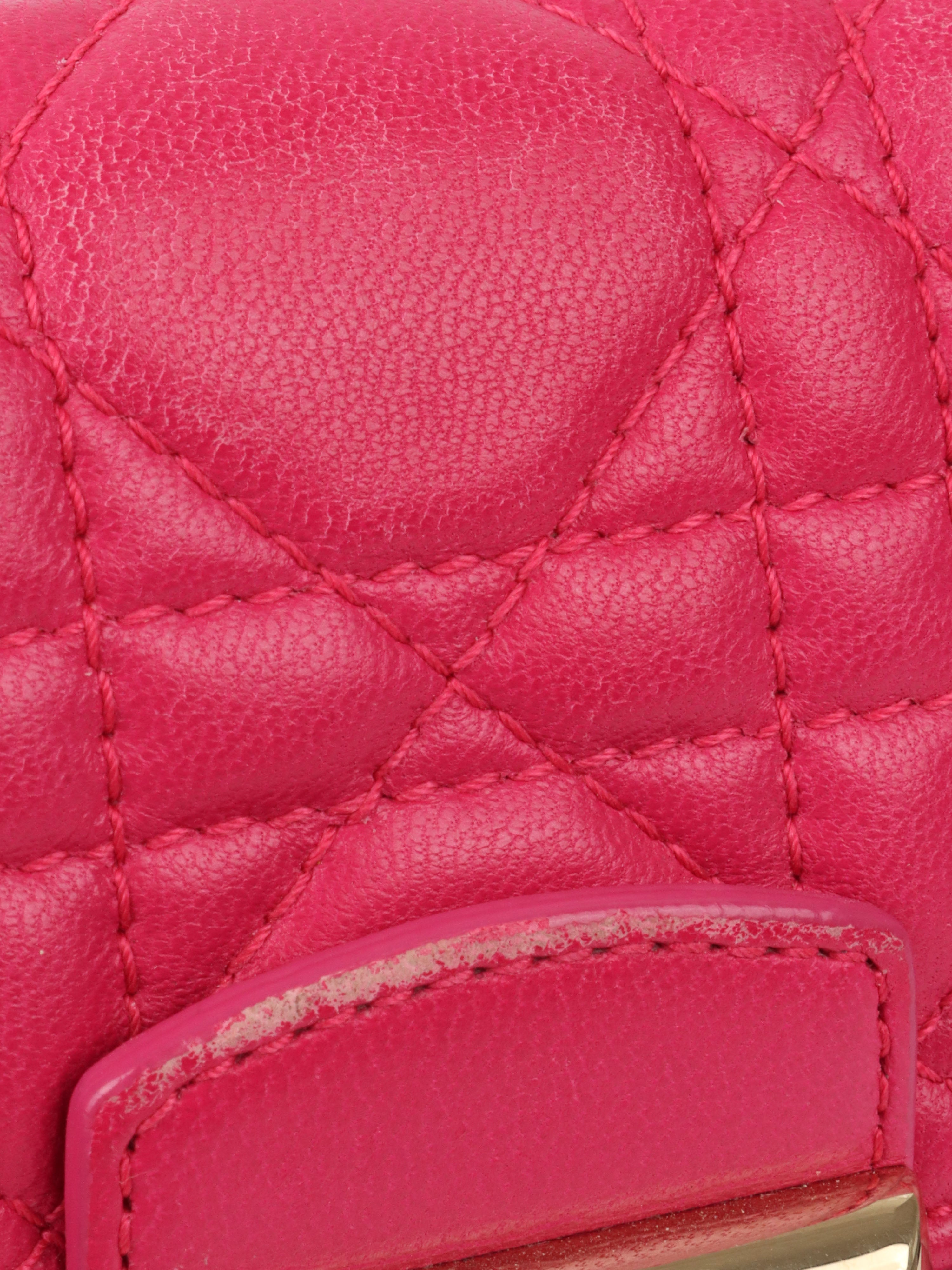 Pink Quilted Dior Long Wallet.