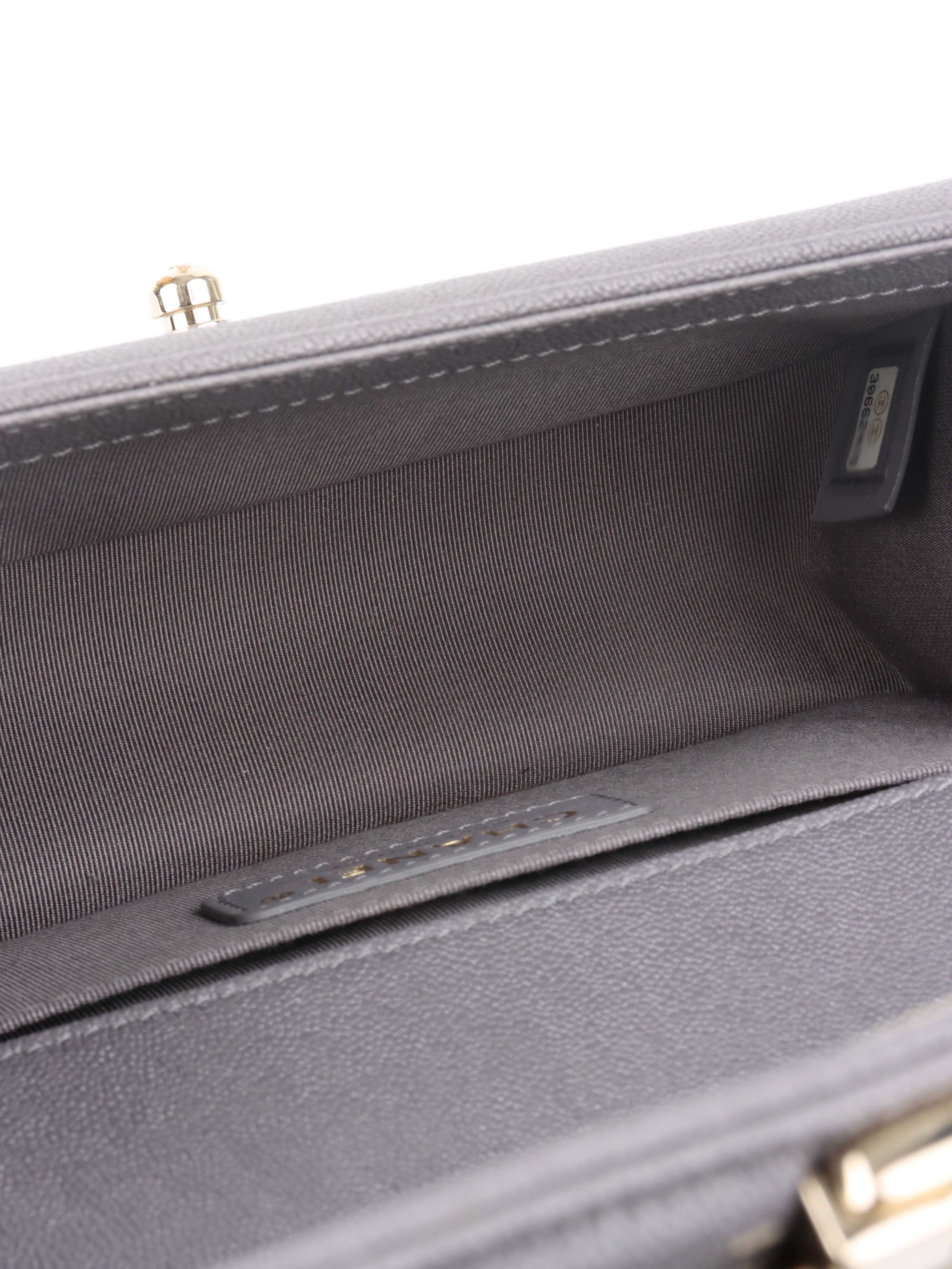 Chanel Small Caviar Grey Boy Bag LGHW