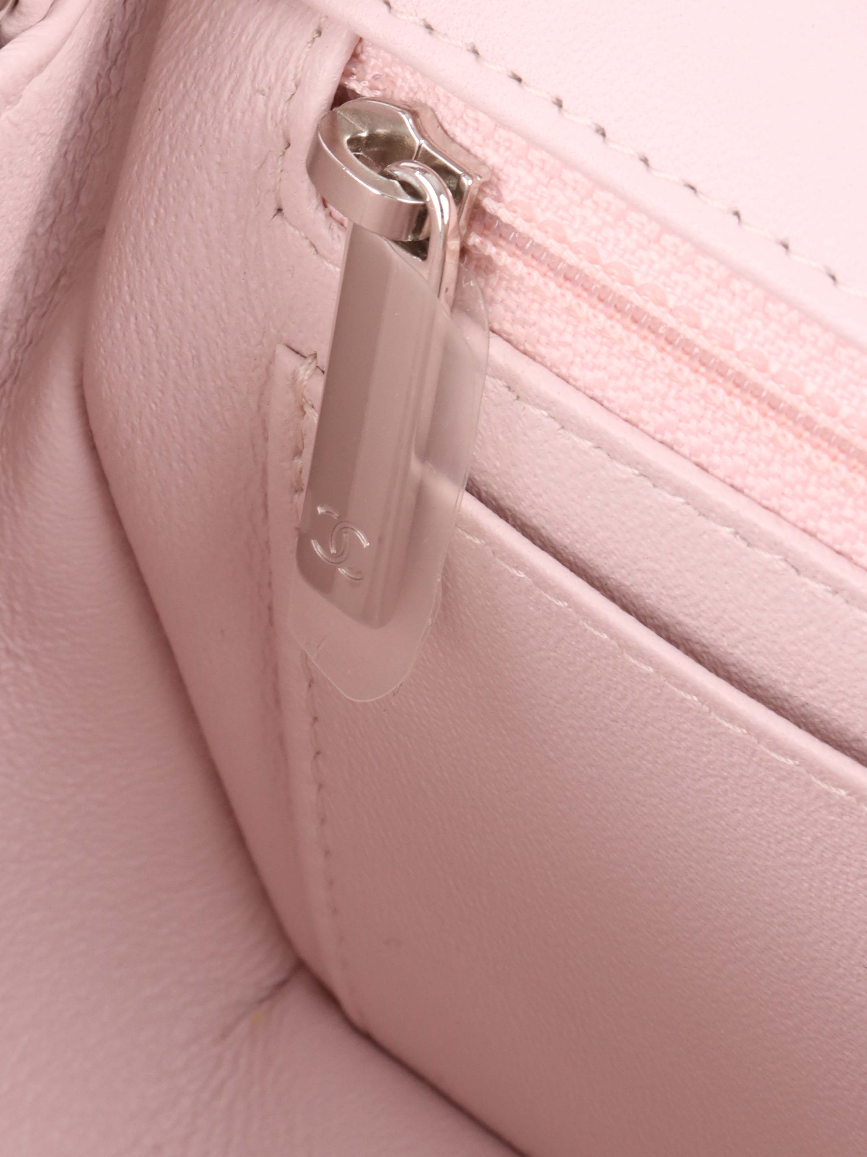 Chanel Light Pink Mini Rectangular Classic Flap SHW.