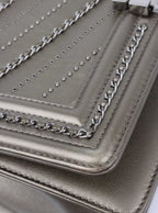 Chanel Medium Chevron Metallic Crumpled Calfskin Boy Bag.