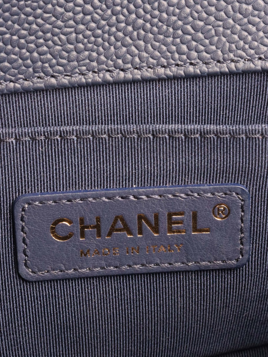 Chanel Small Caviar Navy Boy Bag GHW.