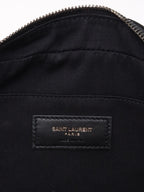 Saint Laurent Black Croc Embossed Camera Lou Bag