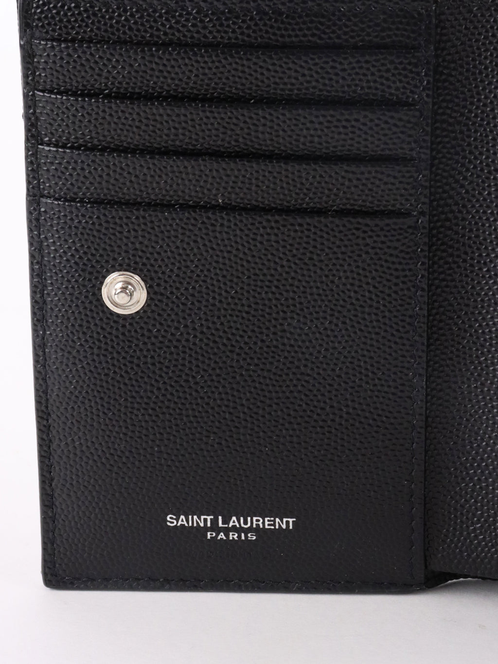 Saint Laurent Zipped Black Leather Wallet SHW