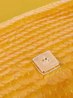 Fendi Yellow Sequin Baguette Shoulder Bag.