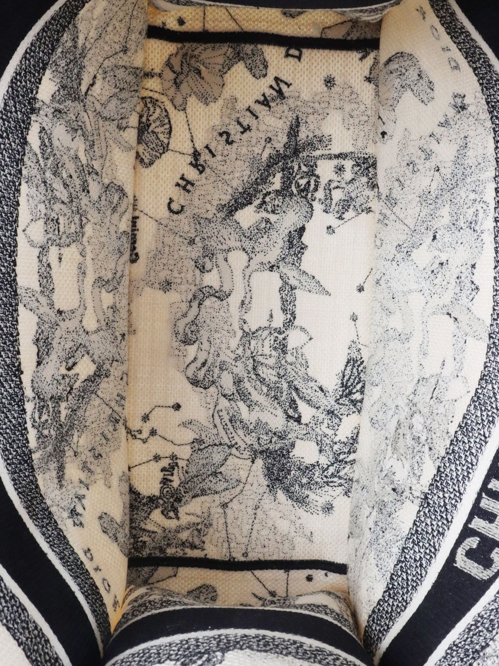 Dior Latte and Black Zodiac Medium Book Tote.