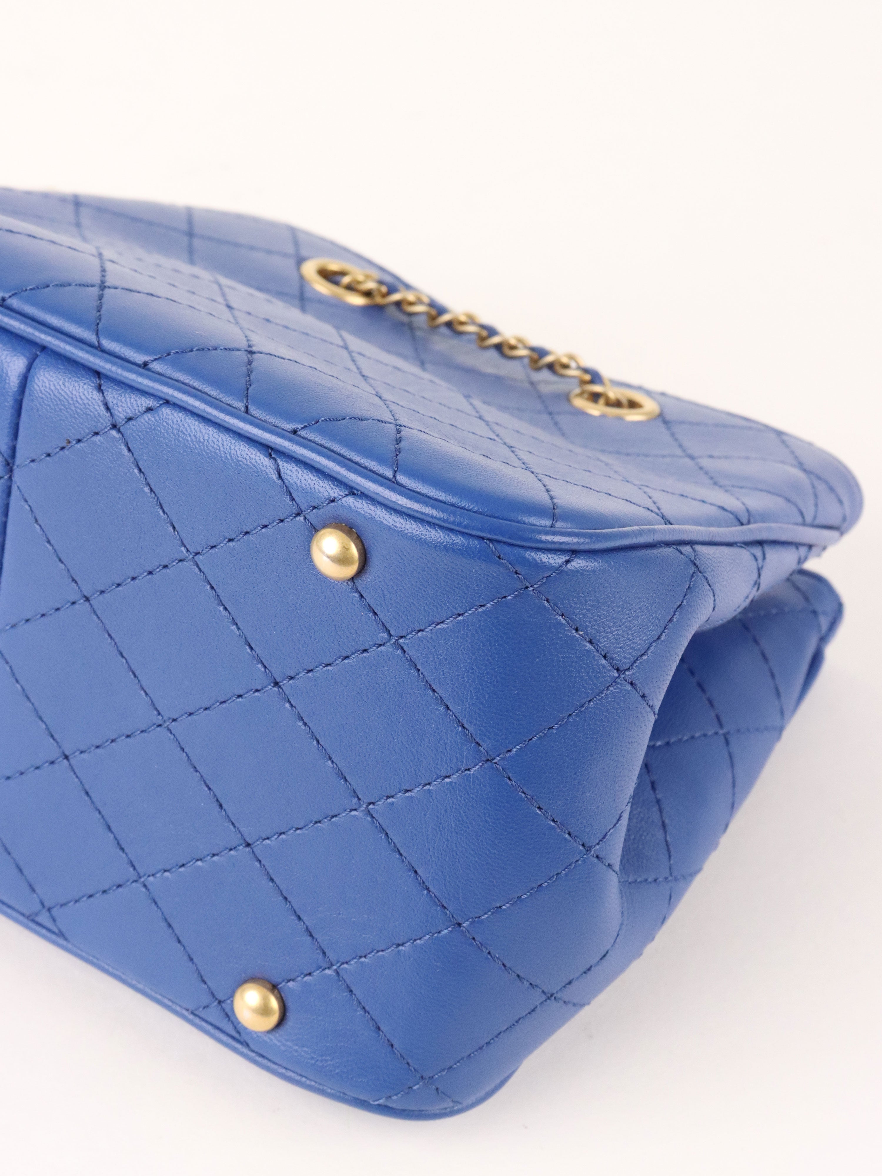 Chanel Blue Egyptian Amulet Drawstring Bucket Bag