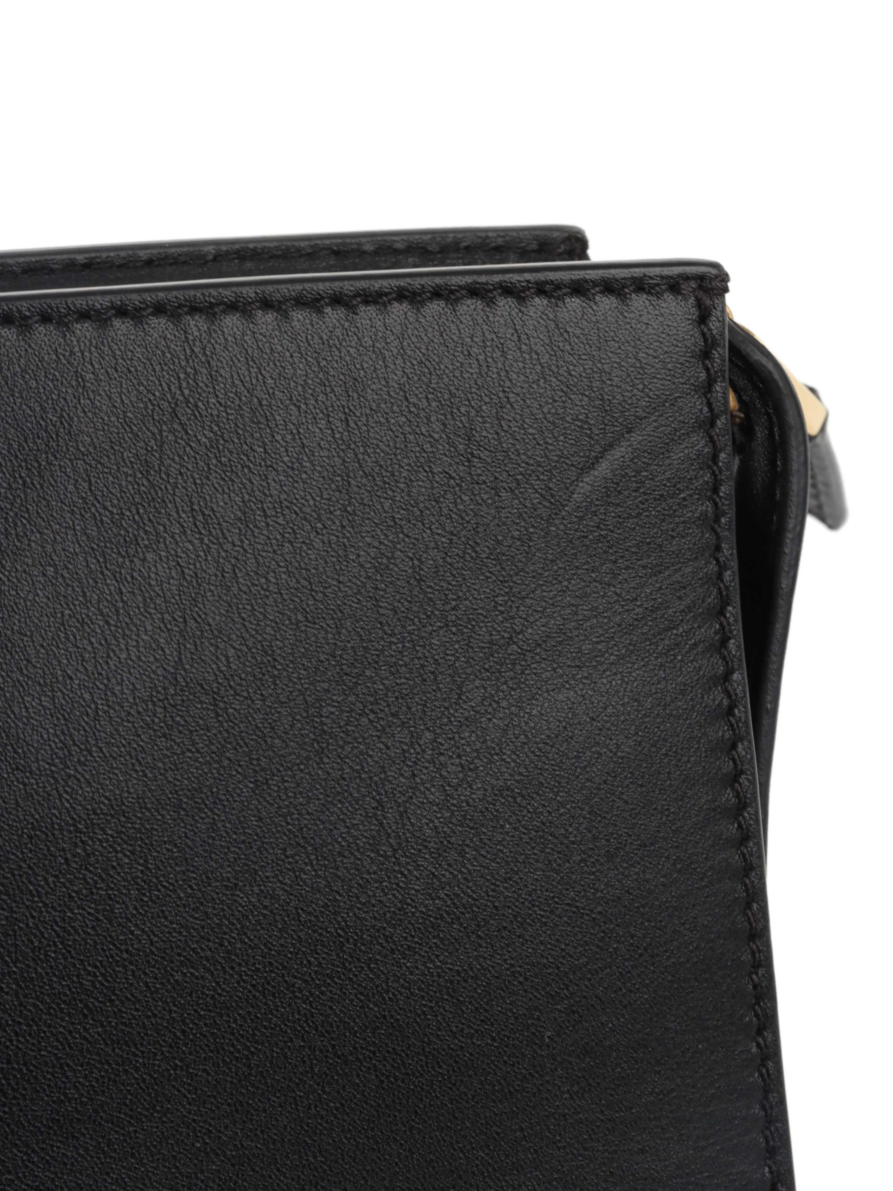 Versace Black Virtus Chain Shoulder Bag.