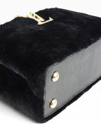 Louis Vuitton Black Sherling Mini East West Capucines