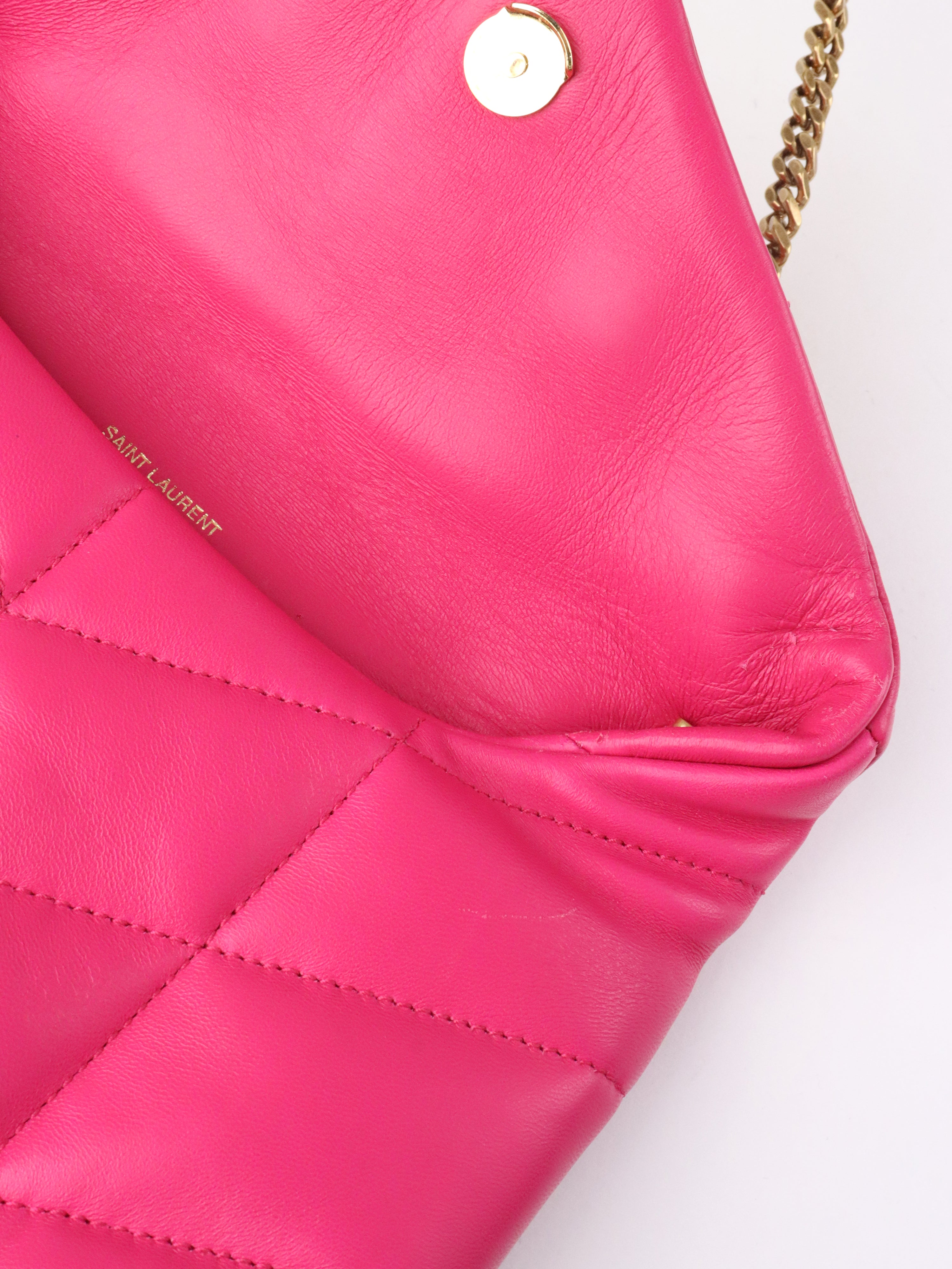 Saint Laurent Bright Pink Toy Puffer Bag