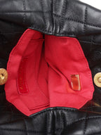 Chanel Black Lambskin with Pearl Crown Top Handle Clutch