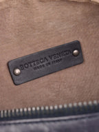 Bottega Veneta Black Intrecciato Woven Small Shoulder Bag.