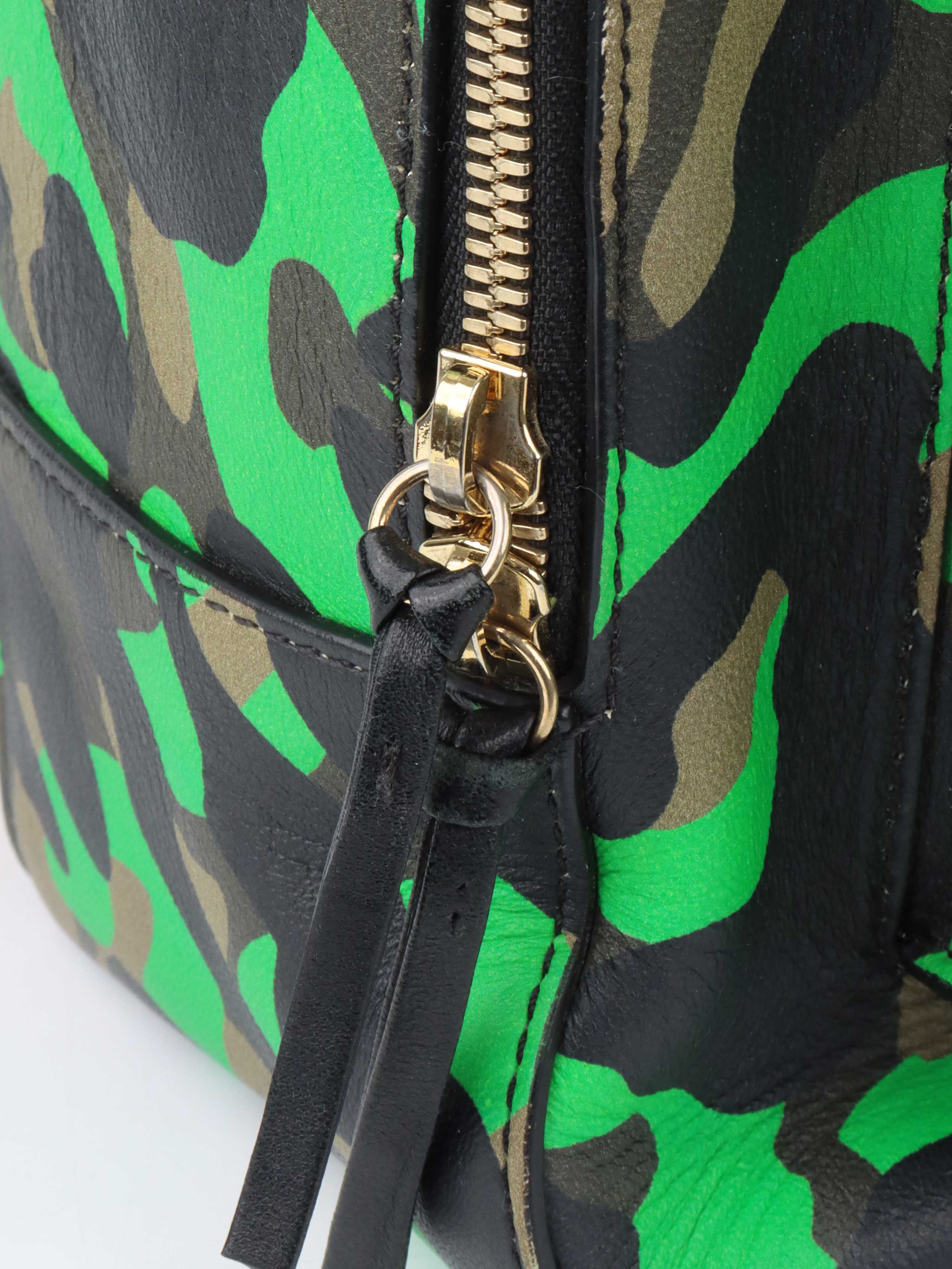 Versace Black and Green Medusa Backpack