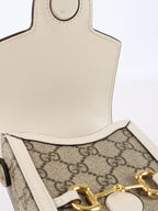 Gucci White and Canvas Horsebit 1955 Mini Bag