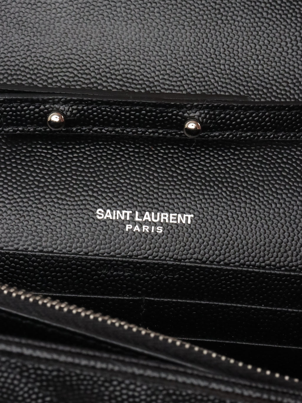Saint Laurent Black Cassandre Envelope Chain Wallet