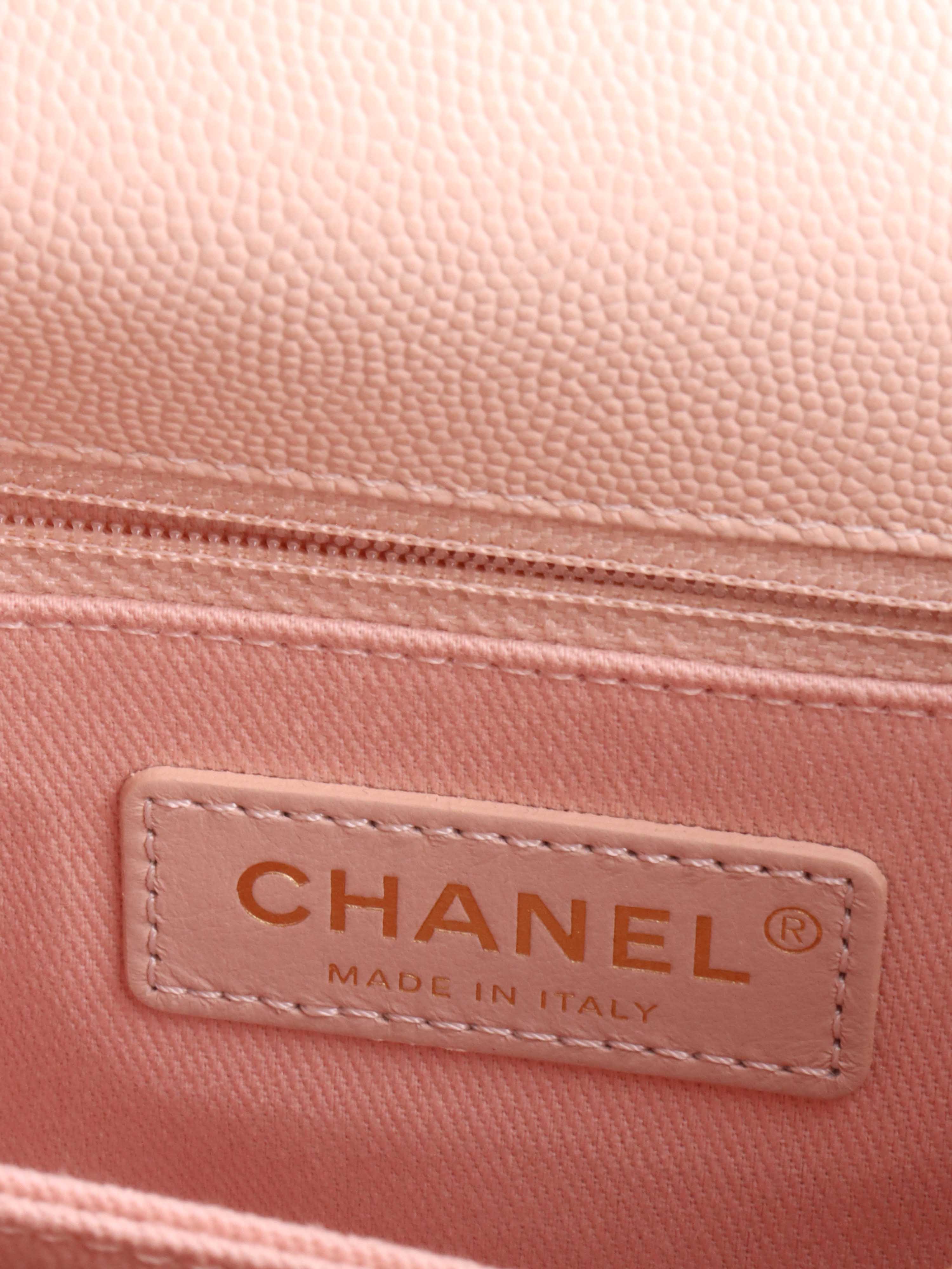 Chanel Small Light Pink Chevron Coco Handle.