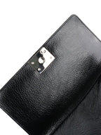 Chanel Black Crinkled Patent with Diamond Quilted Lock Medium Boy Bag