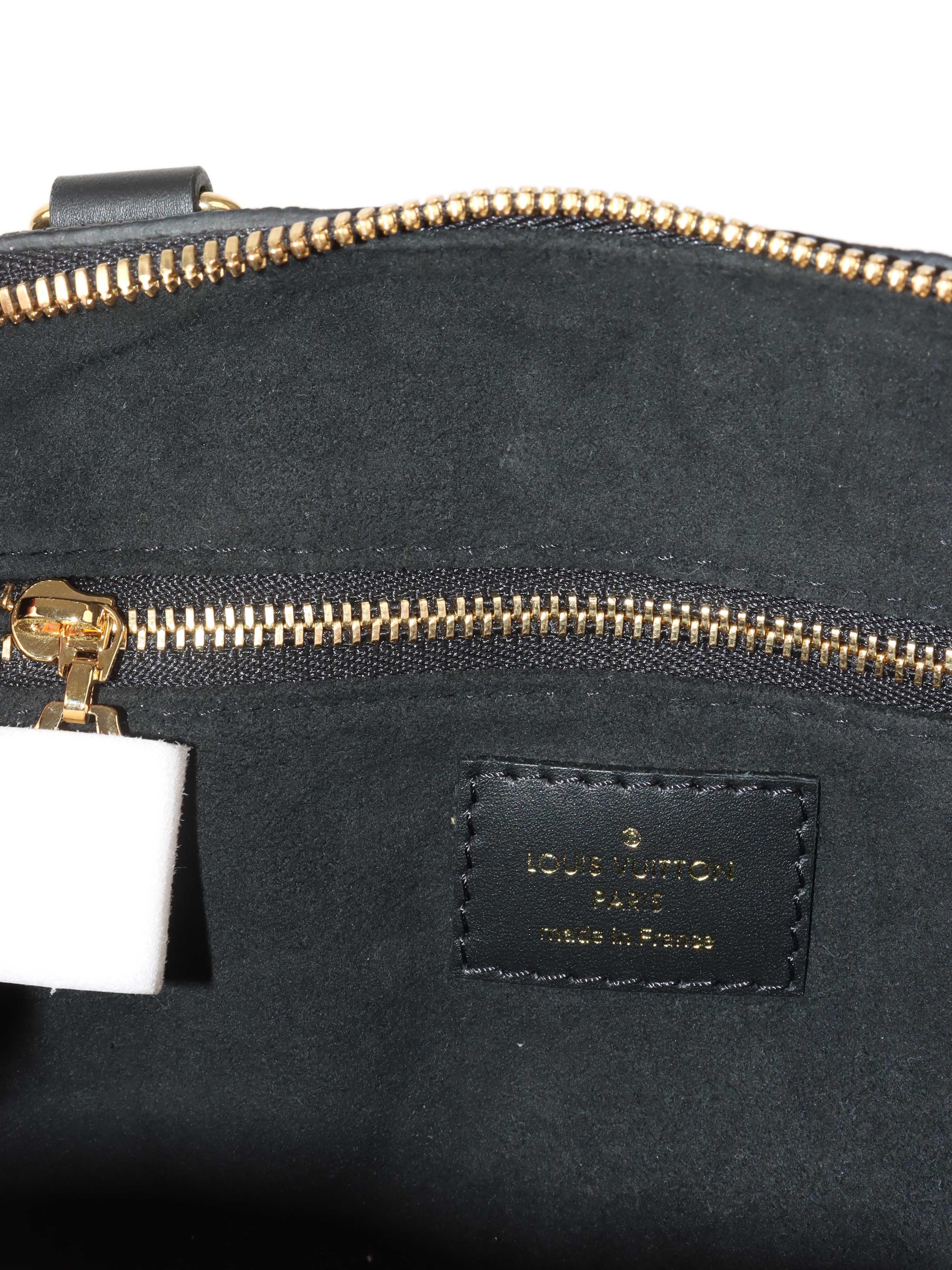 Louis Vuitton Black Monogram Empreinte Petite Malle Souple Bag.
