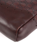 Gucci Vintage Medium Burgundy Guccissima Punch Top Handle Tote