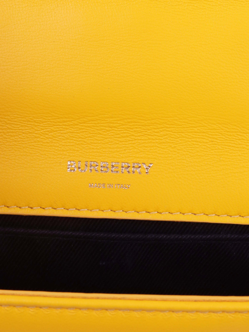 Burberry Yellow Quitled Leather Small Lola Bag.