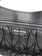 Miu Miu Black Matelasse Nappa Leather Shoulder Bag