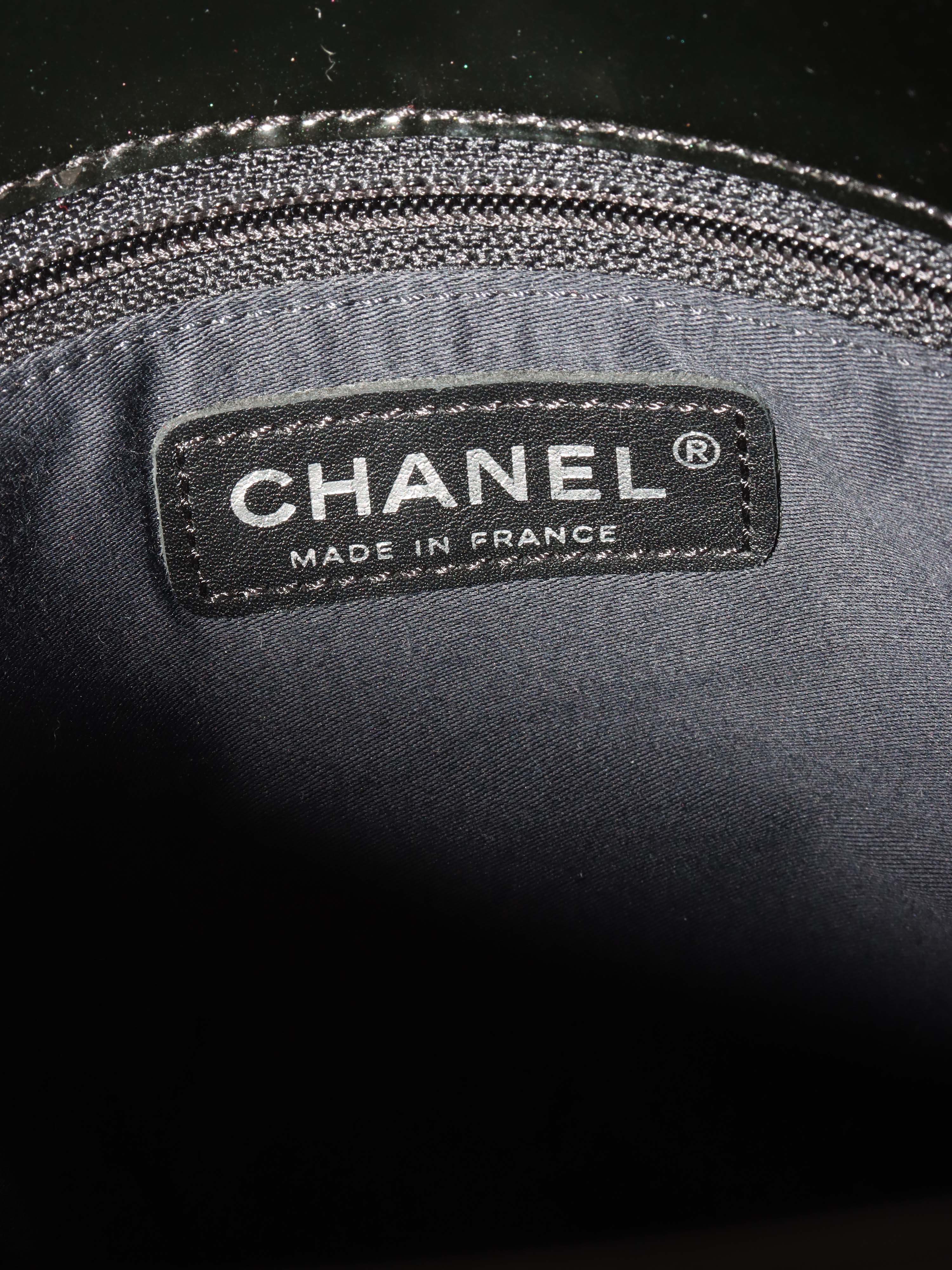 Chanel Black Strass CC Bonbon Chain Tote with Enamel Coco Mark