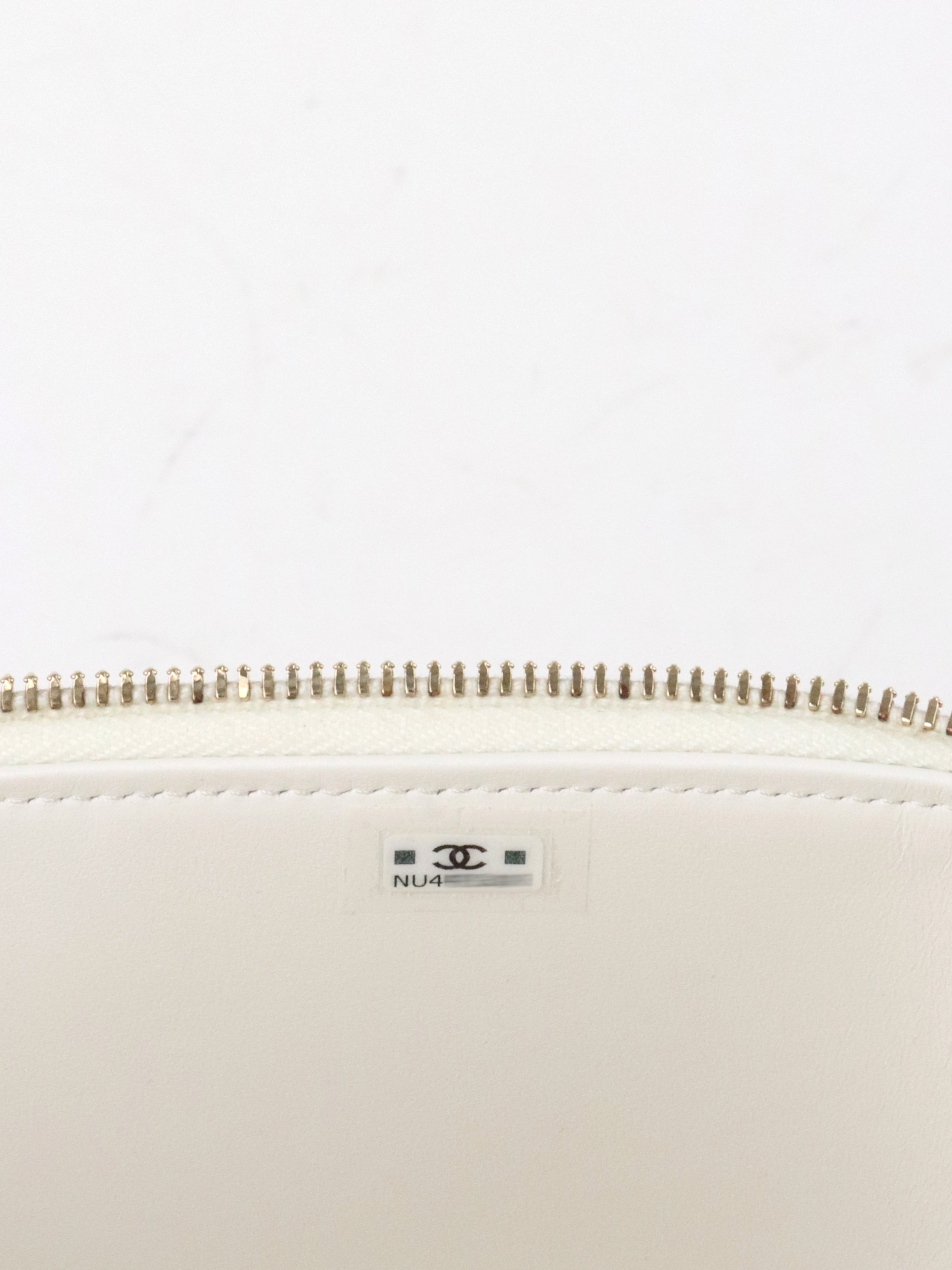 Chanel White Caviar Vanity Case
