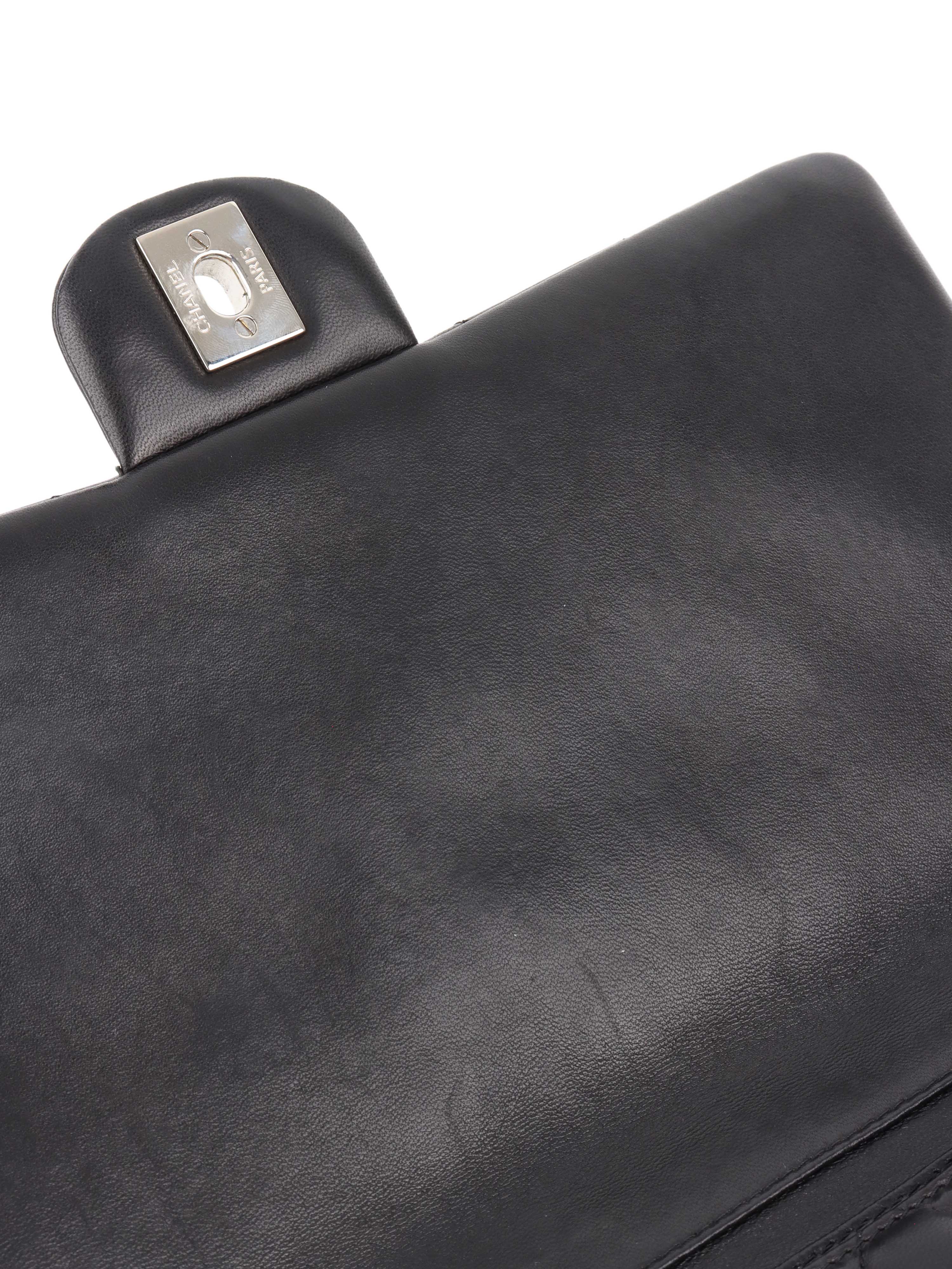 Chanel Black Lambskin Shoulder Clutch.