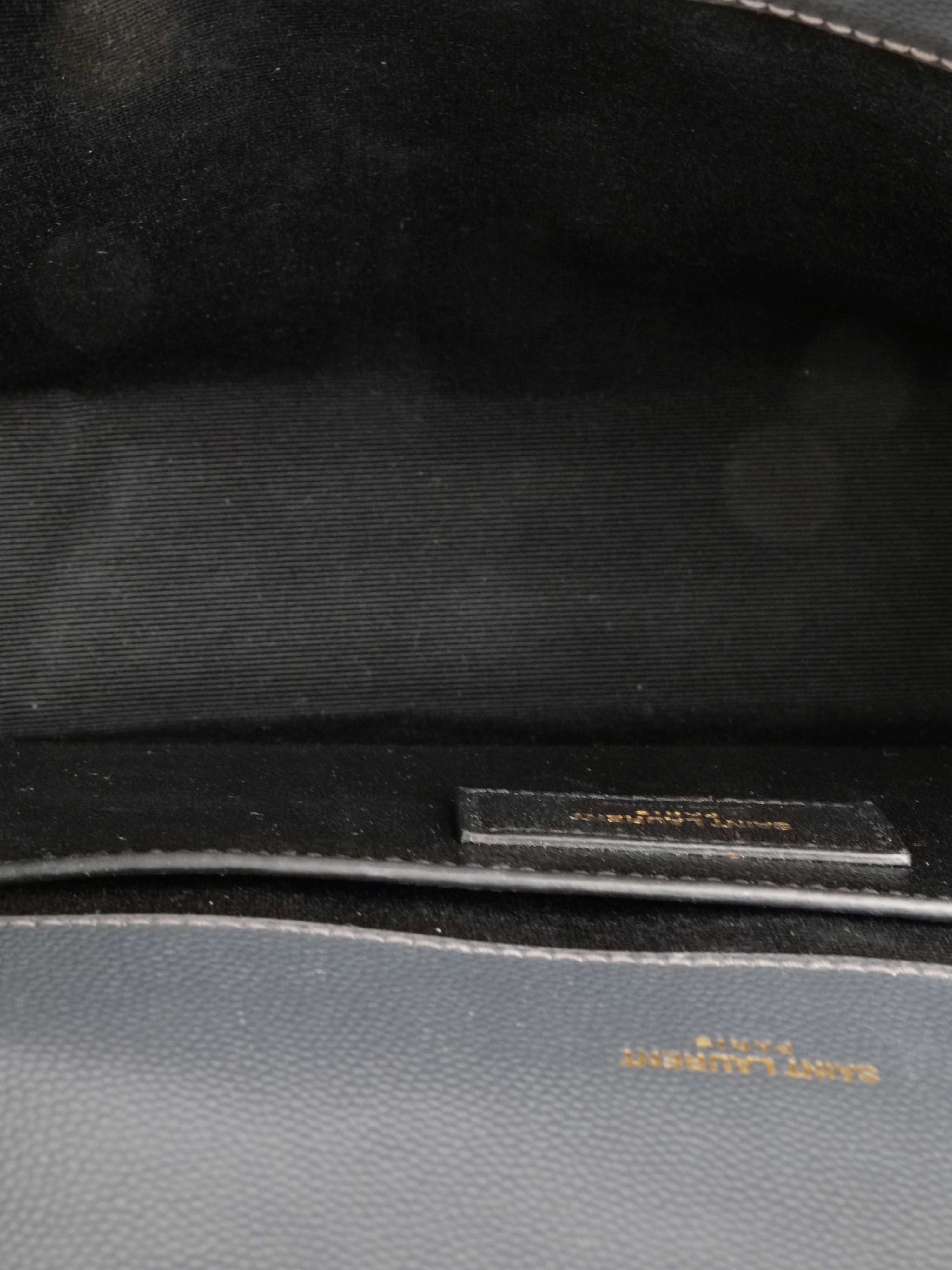 Saint Laurent Medium Cassandra Envelope Bag in Grey.