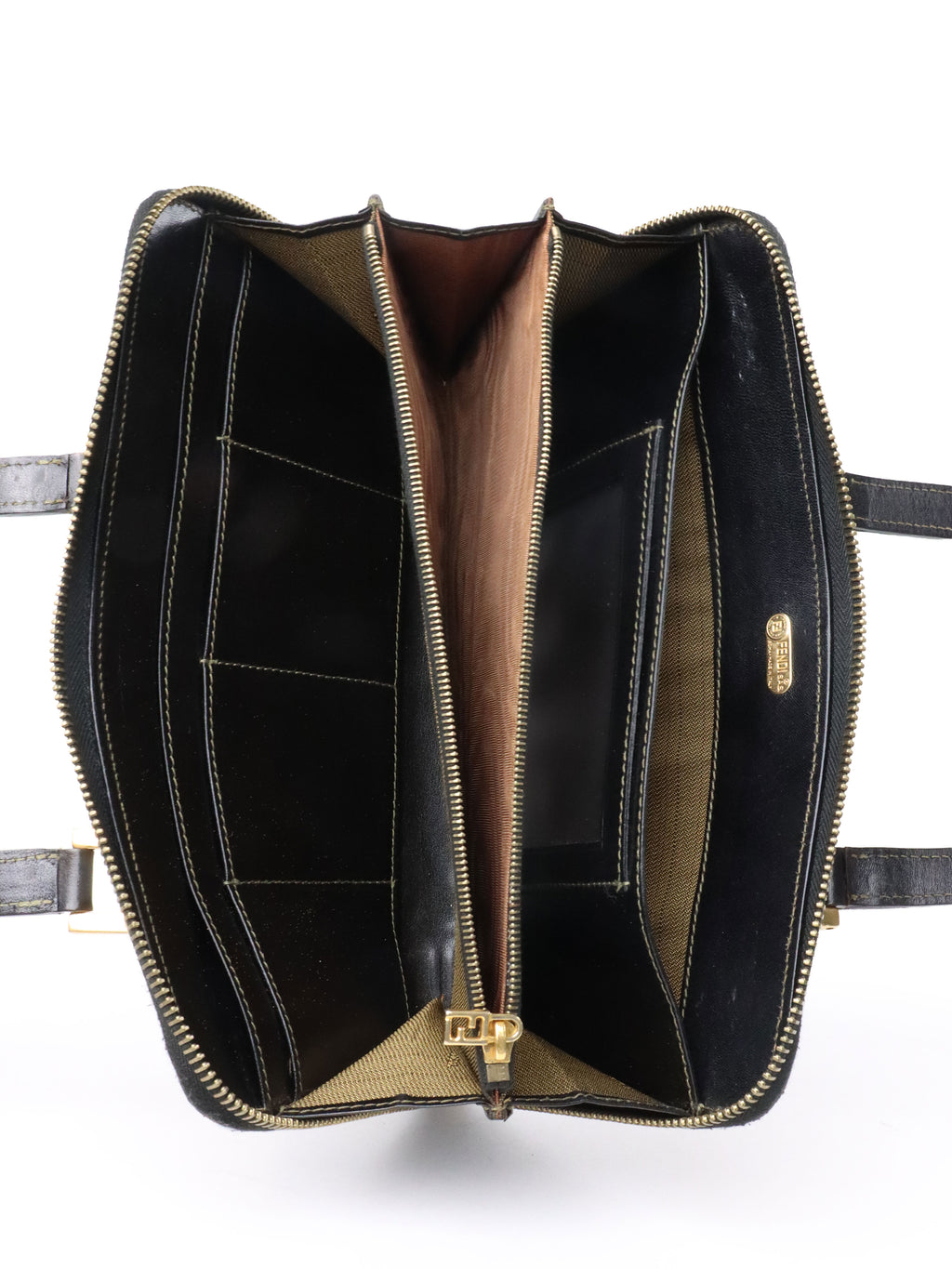 Fendi Vintage Zucca Canvas Top Handle Wallet Bag