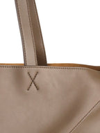 Loewe Large Dark Brown Puzzle Panelled Leather Tote Bag