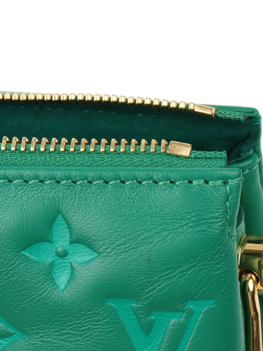 Louis Vuitton Vert Green Monogram Embossed Puffy Coussin BB GHW Bag.