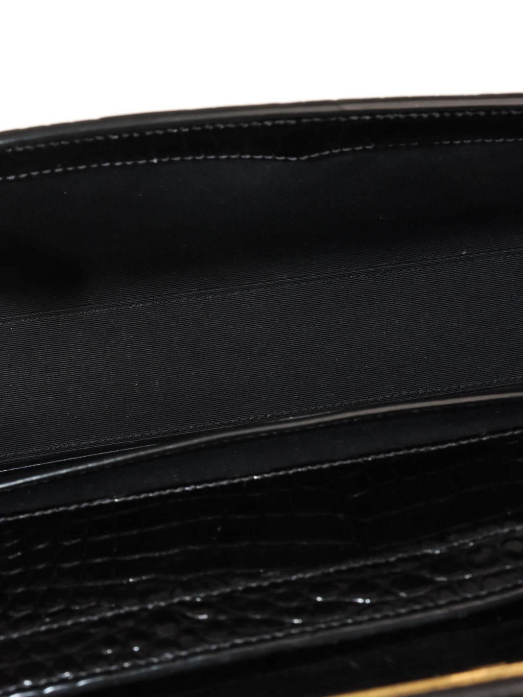 Saint Laurent Medium Manhattan Shiny Crocodile Shoulder Bag.