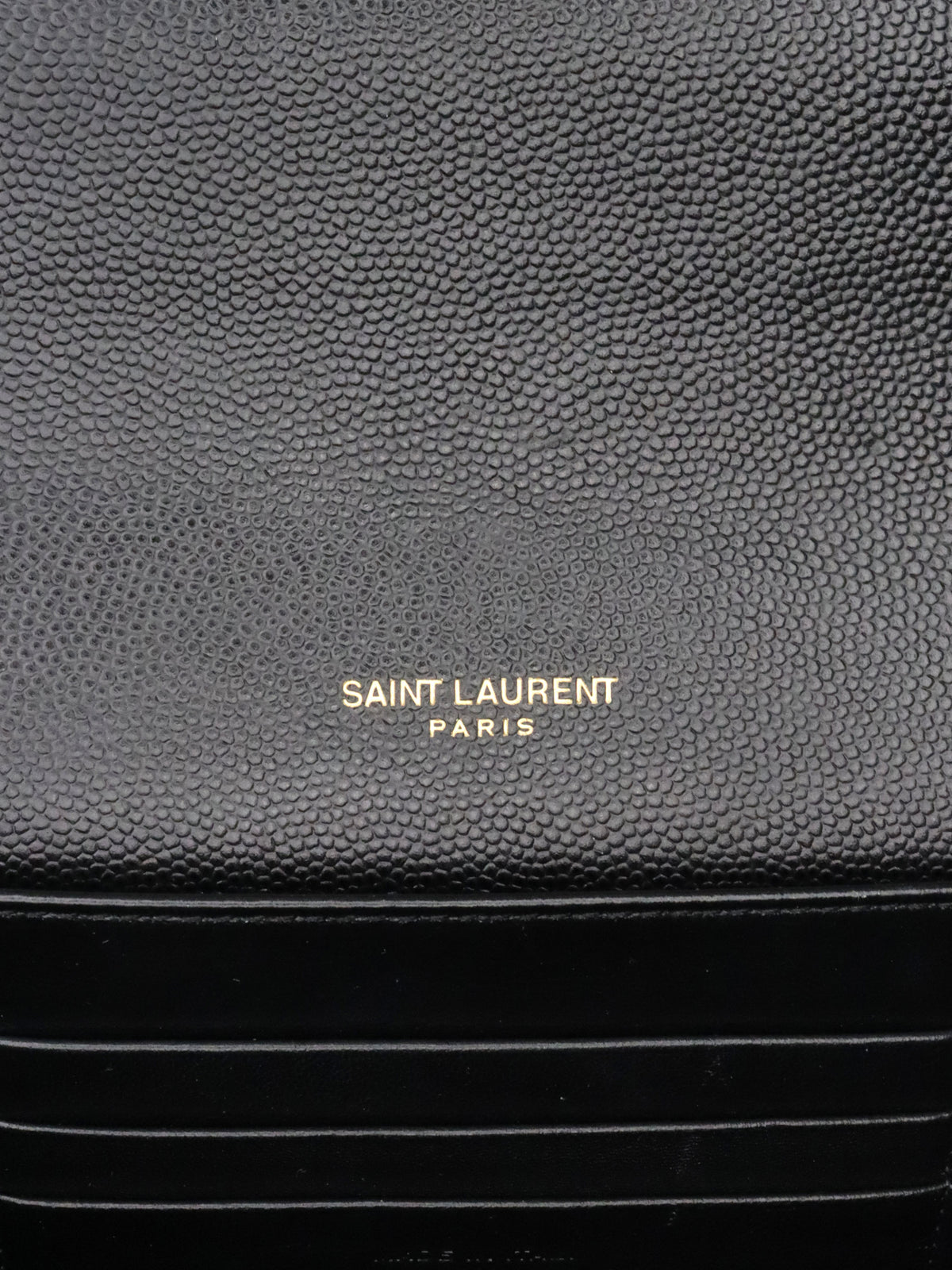 Saint Laurent Black Cassandra Wallet on Chain