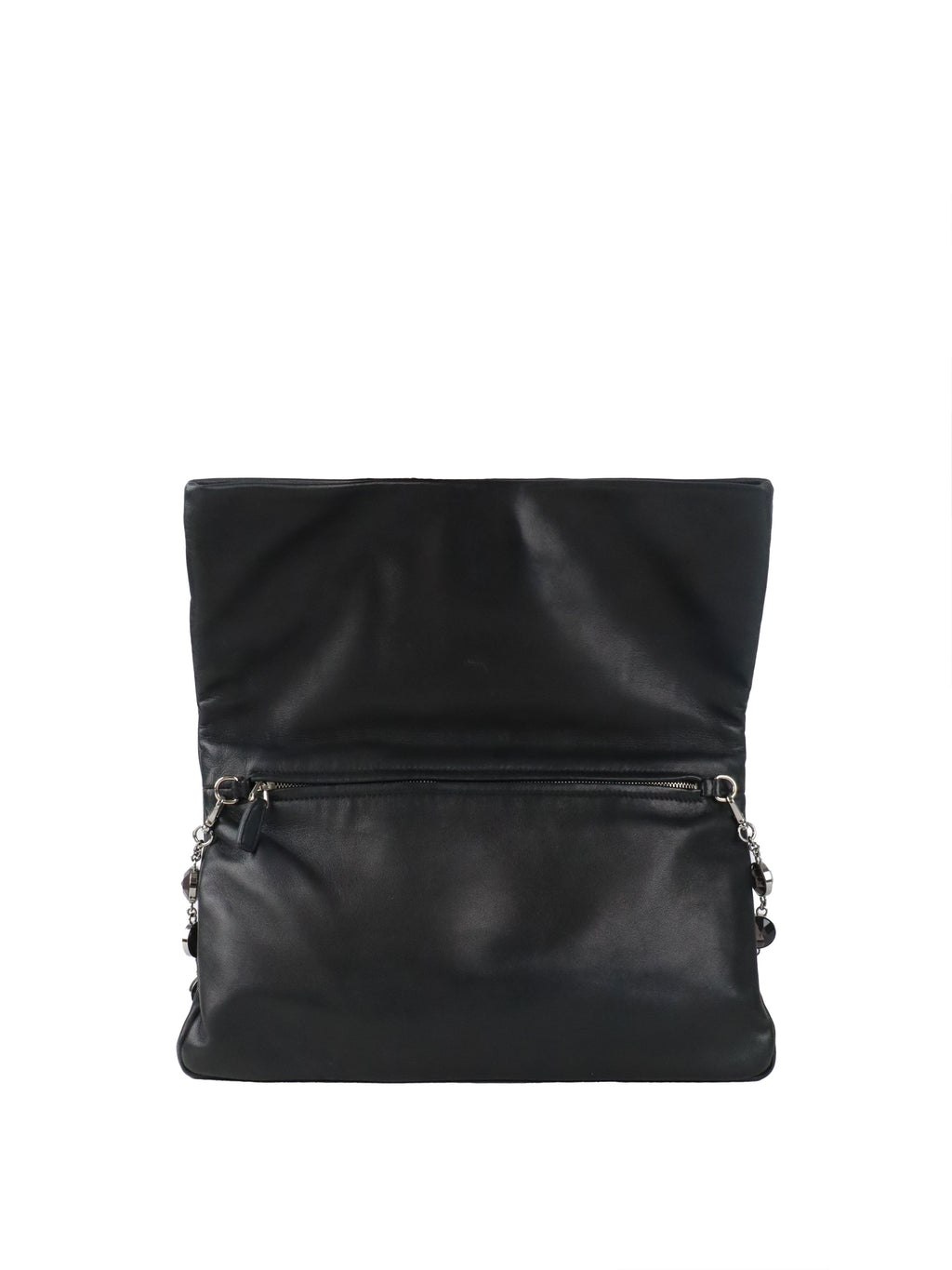 Miu Miu Black Smooth Leather with Crystal Strap Bag