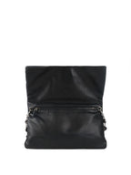 Miu Miu Black Smooth Leather with Crystal Strap Bag