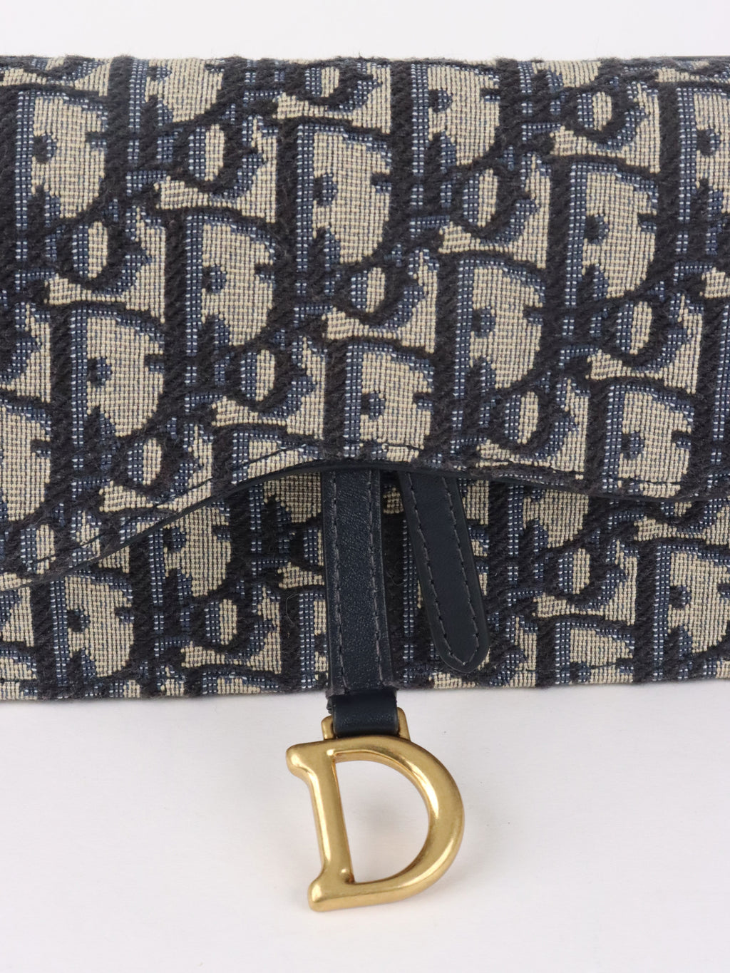 Dior Navy Oblique Saddle Belt Bag