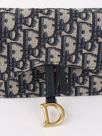 Dior Navy Oblique Saddle Belt Bag
