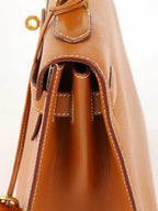 Hermes Vintage Kelly 32  Gold Courchevel GHW Circle W