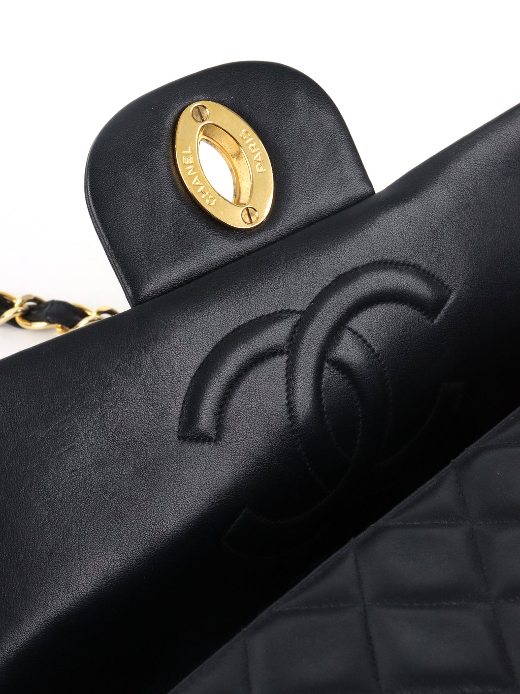 Chanel Black Vintage Jumbo Flap Bag