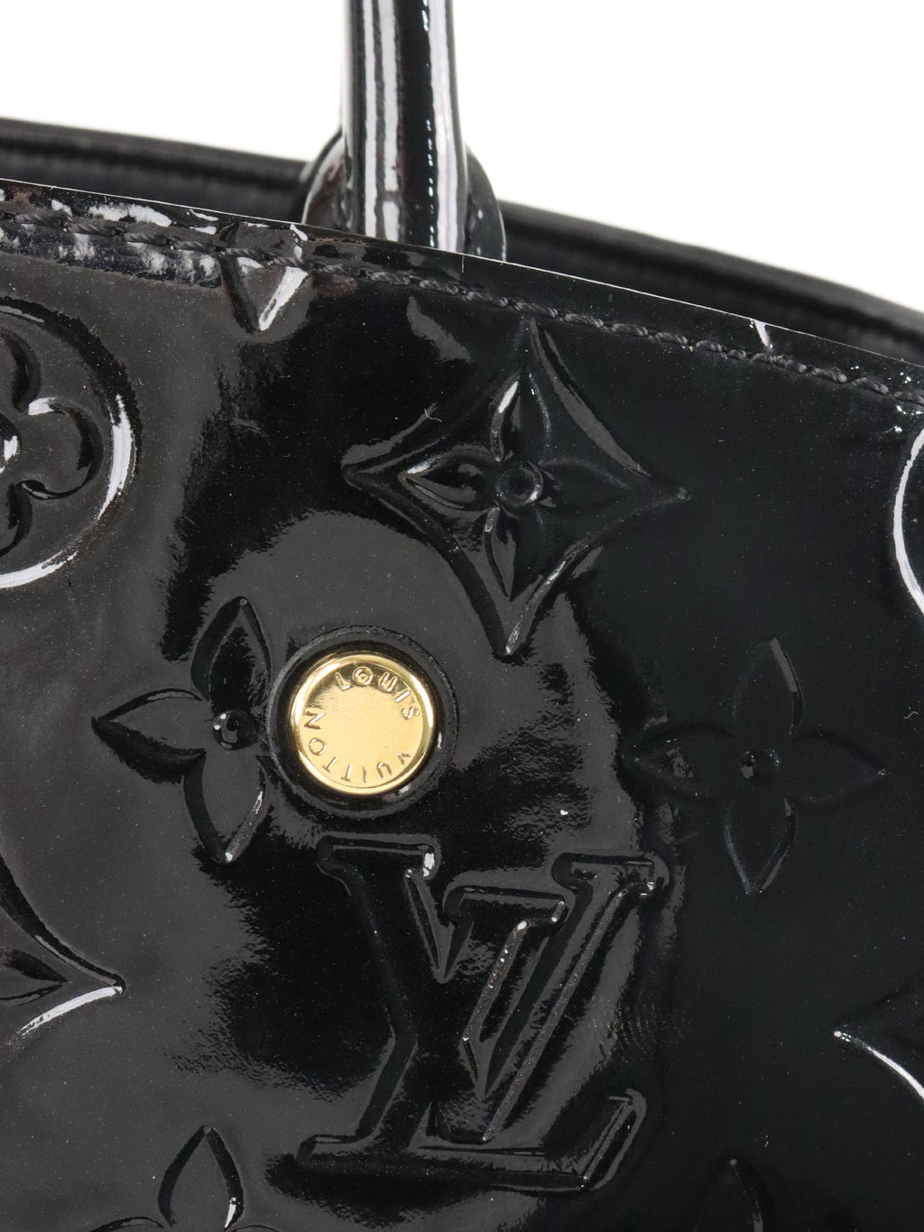 Louis Vuitton Black Monogram Vernis Montaigne MM Satchel Bag