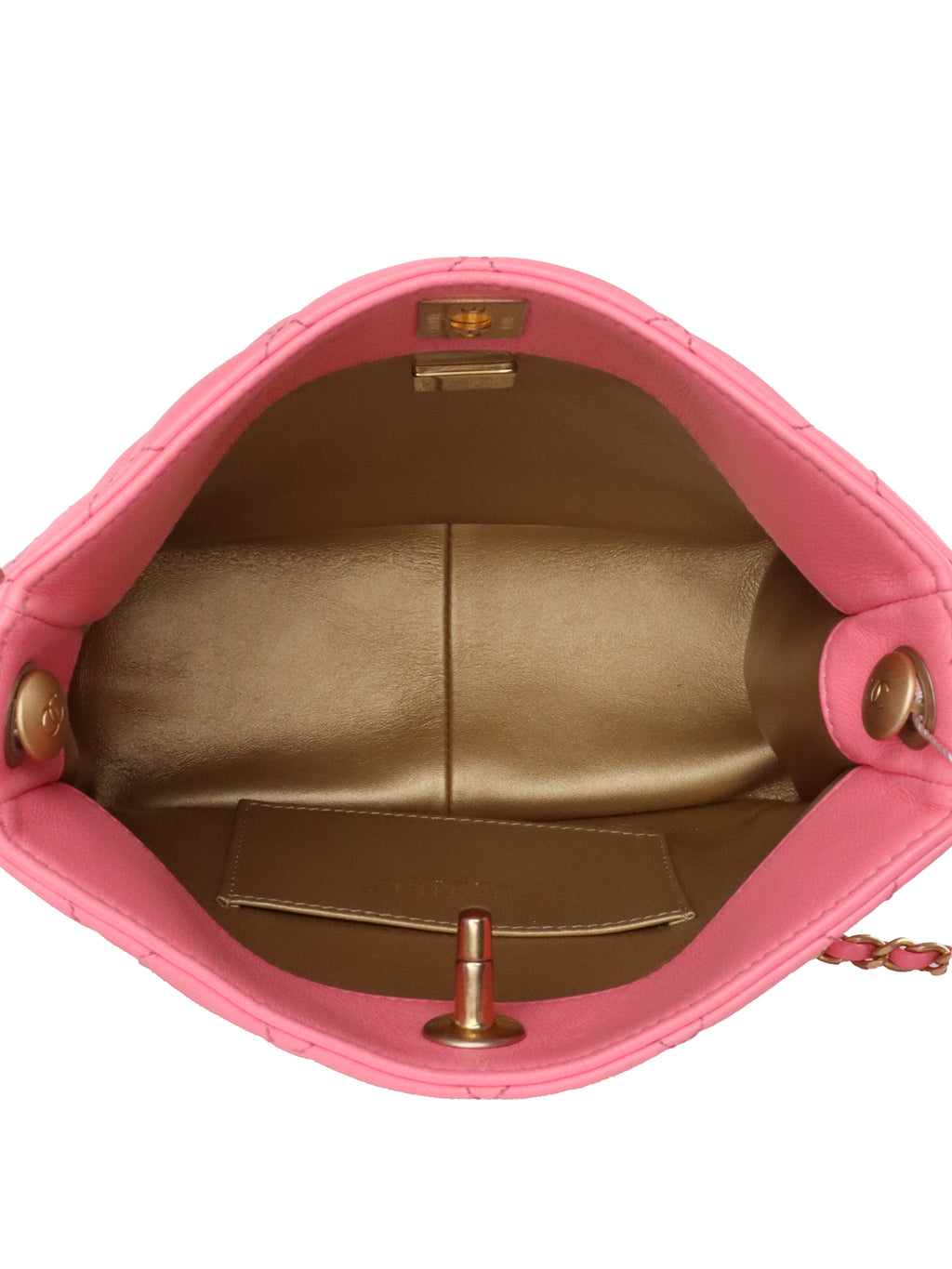 Chanel Pink Lambskin Hobo Chain Bag