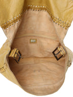 Fendi Vintage Senape Whipstitch Large Baguette