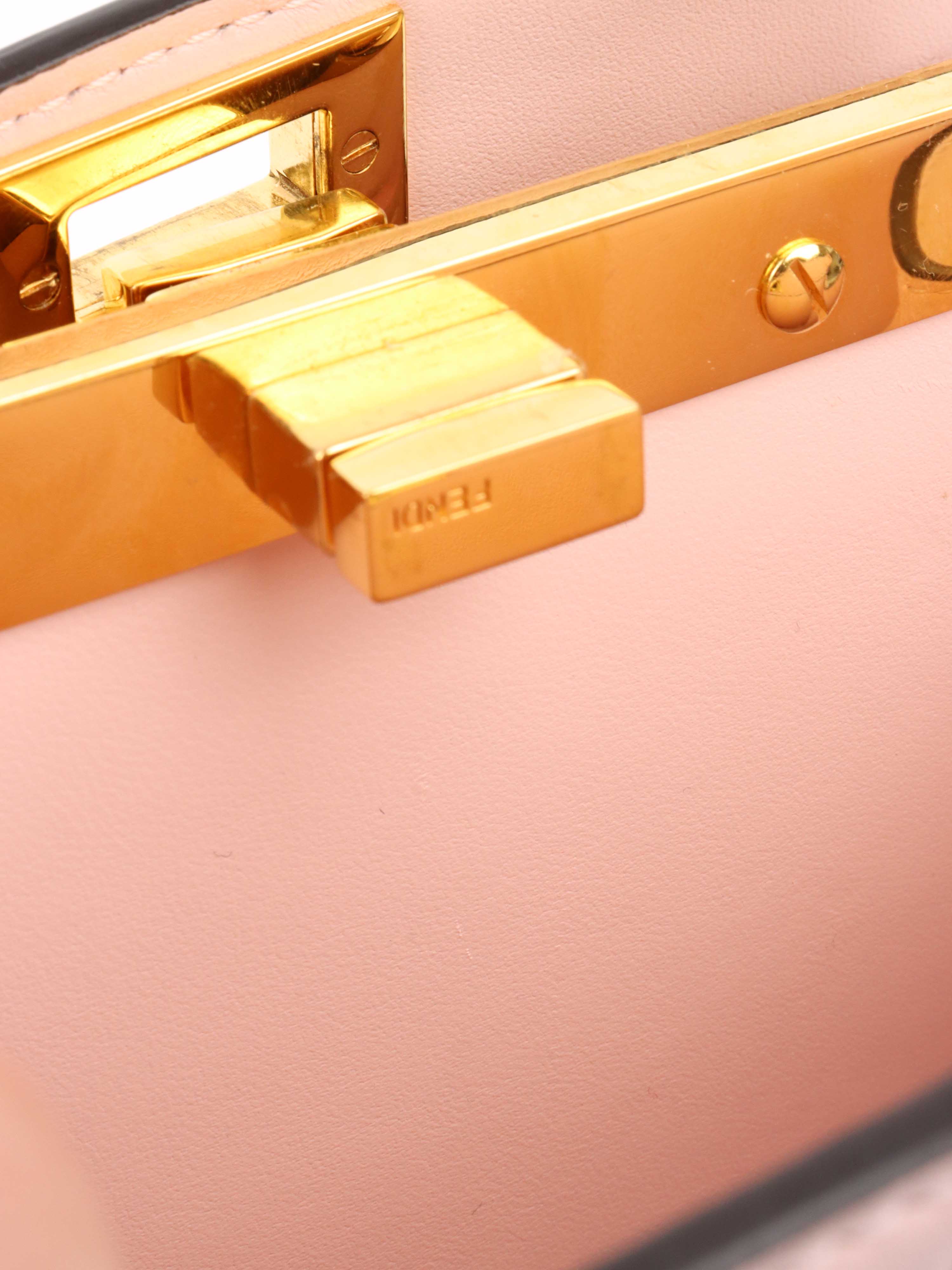 Fendi Peekaboo ISeeU Petite Pale Pink Padded Nappa Leather Bag.