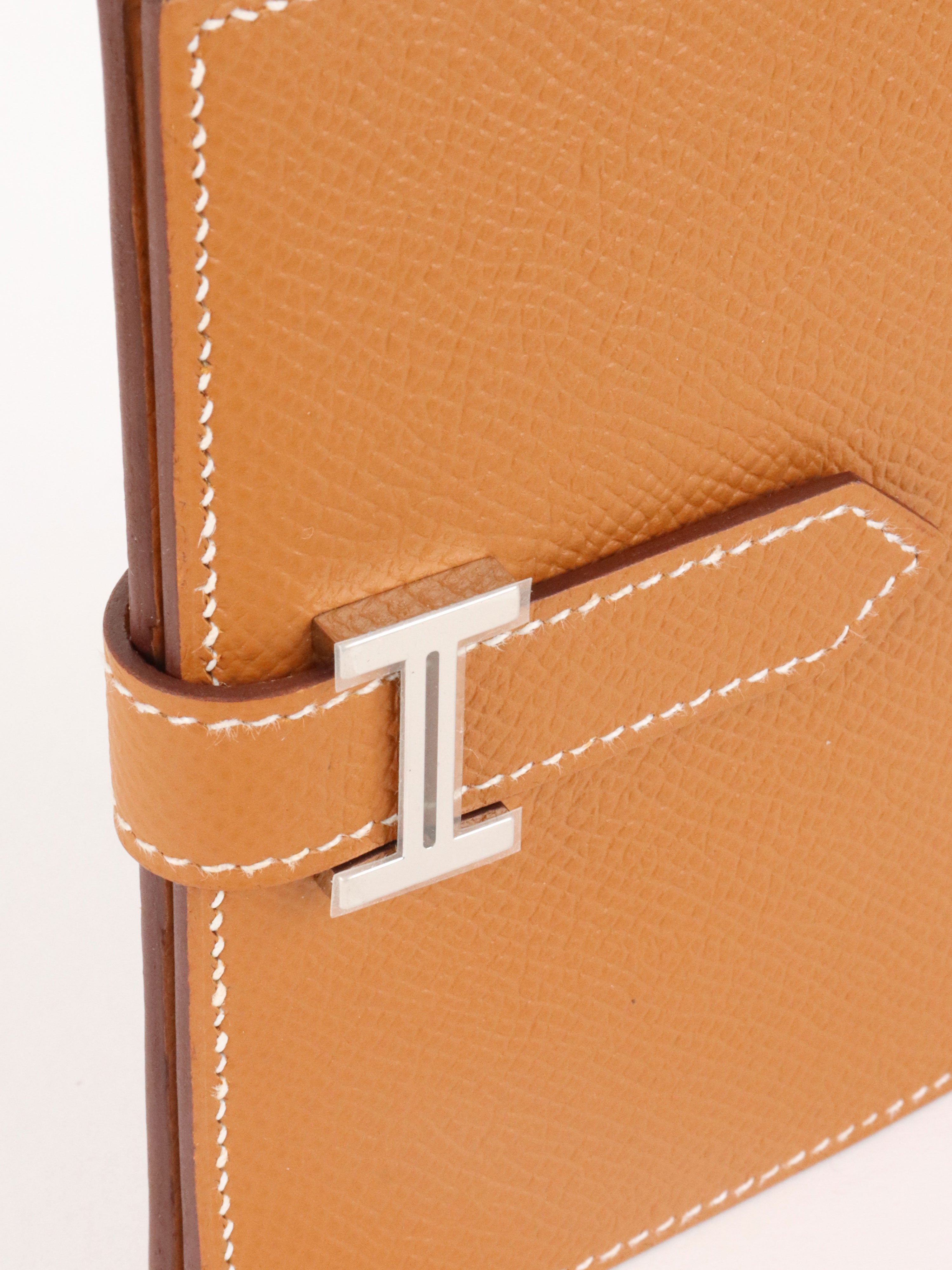 Hermes Gold Epsom Bearn Compact Wallet PHW.
