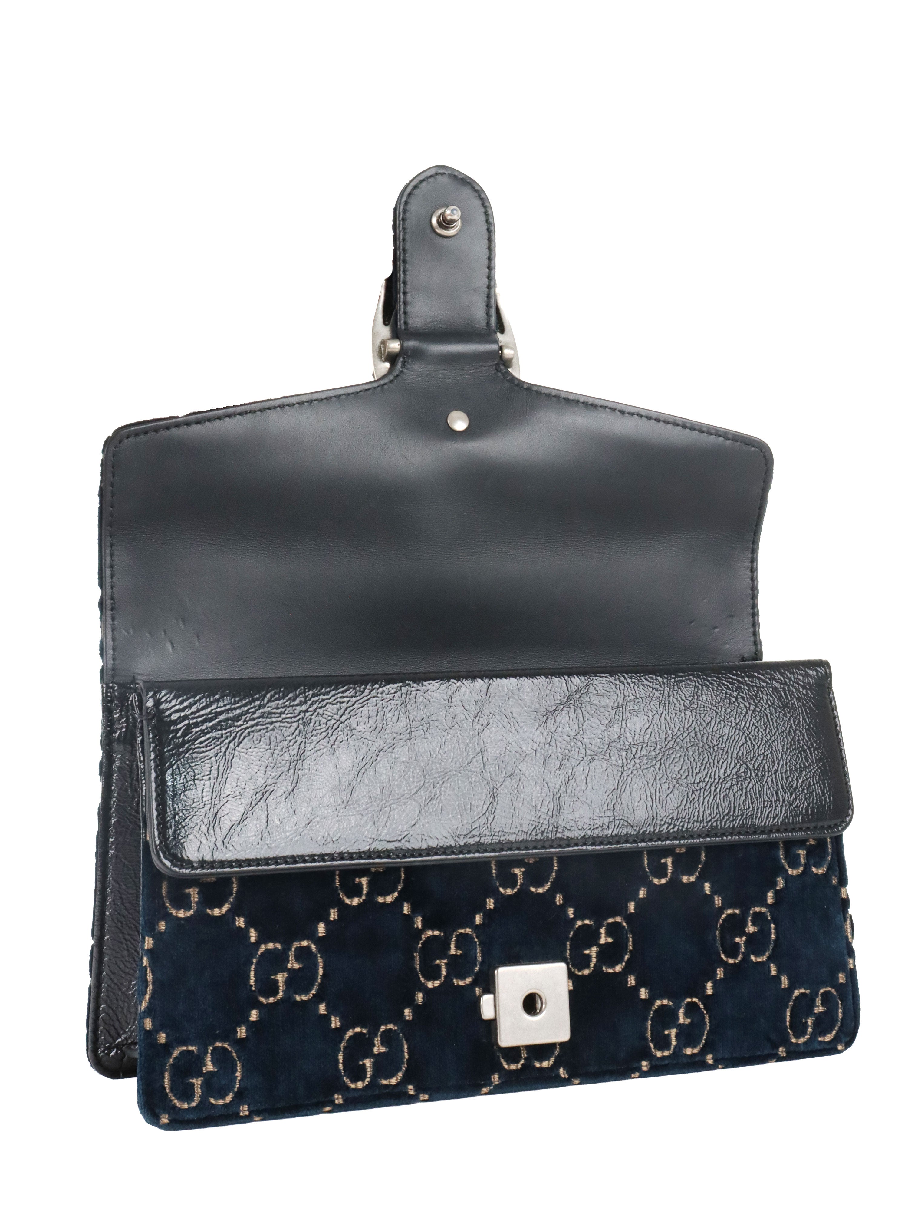 Gucci Small Blue Velvet Dionysus GG Bag